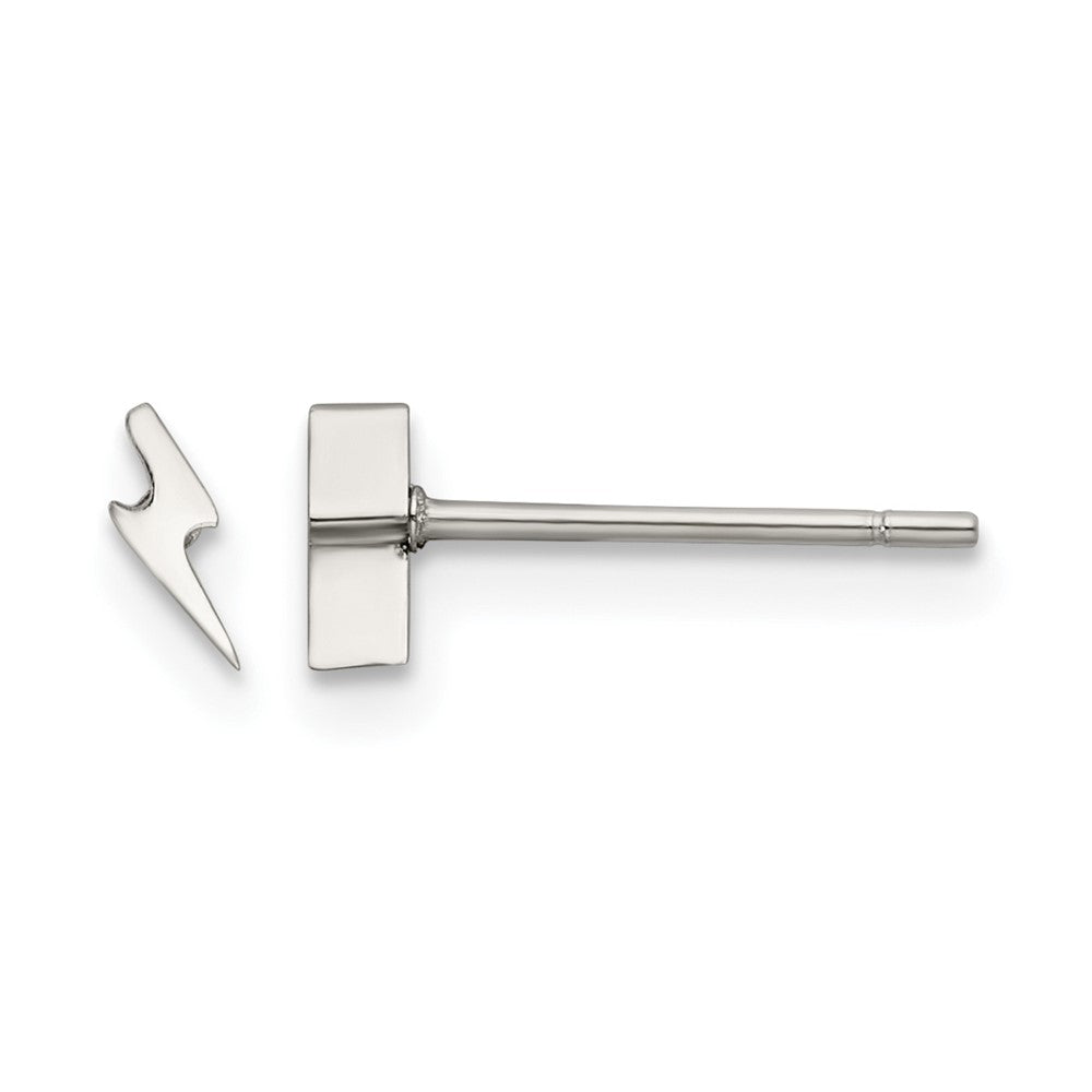Chisel Stainless Steel Polished Lightning Bolt Post Earrings, 5.34 x 2.27 mm