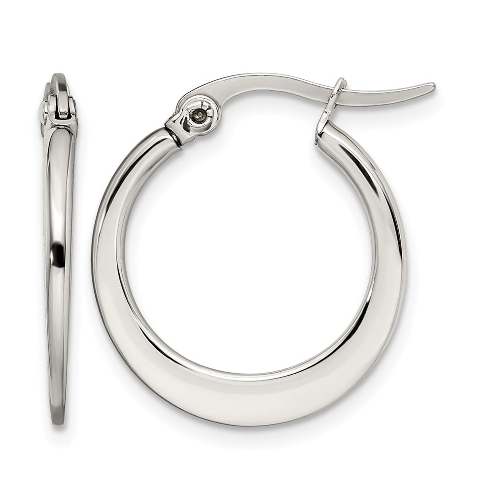 Chisel Stainless Steel Polished 19mm Diameter Hoop Earrings, 20 x 19 mm