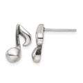 Chisel Stainless Steel Polished Music Note Post Earrings, 13.14 x 6.32 mm
