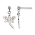Chisel Stainless Steel Polished Dragonfly Post Dangle Earrings, 23.95 x 15.21 mm
