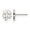 Chisel Stainless Steel Polished Four Leaf Clover Post Earrings, 9.77 x 9.77 mm