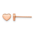 Chisel Stainless Steel Polished Rose IP-plated Heart Post Earrings, 5.09 x 5.9 mm