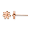 Chisel Stainless Steel Polished Rose IP-plated Flower Post Earrings, 7.78 x 7.61 mm