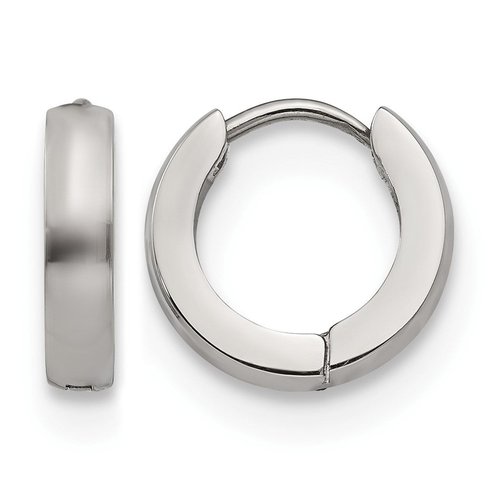 Chisel Stainless Steel Polished 3mm Hinged Hoop Earrings, 13 x 13 mm