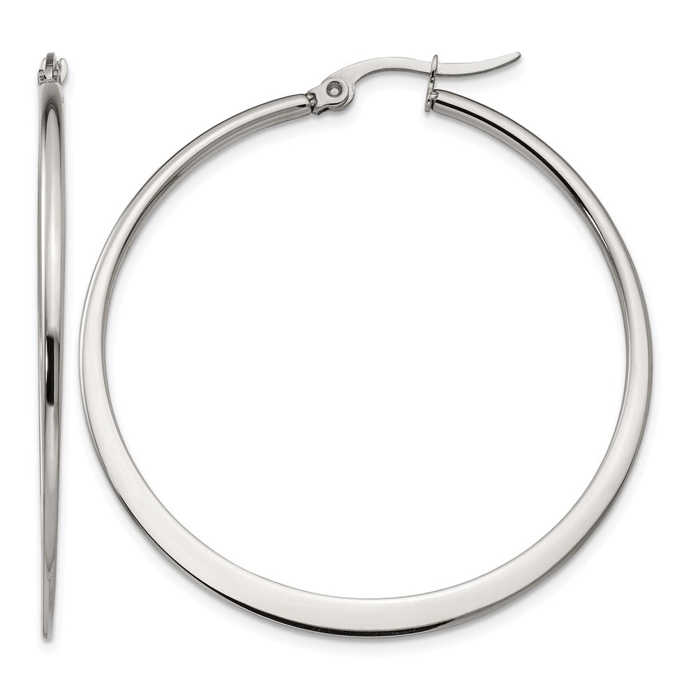 Chisel Stainless Steel Polished 43mm Diameter Hoop Earrings, 43 x 43 mm