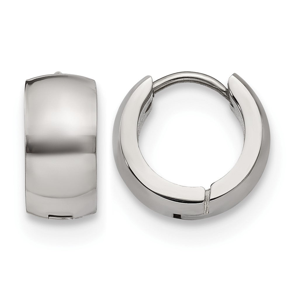 Chisel Stainless Steel Polished 6mm Hinged Hoop Earrings, 13 x 13 mm