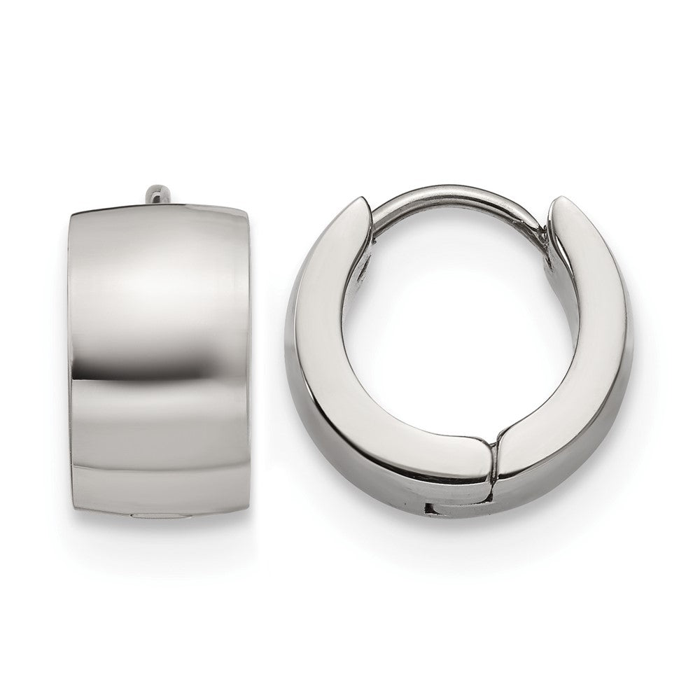 Chisel Stainless Steel Polished 7mm Hinged Hoop Earrings, 13 x 13 mm