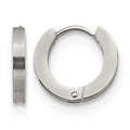 Chisel Stainless Steel Brushed and Polished 2mm Hinged Hoop Earrings, 13 x 13 mm