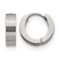Chisel Stainless Steel Brushed and Polished 4mm Hinged Hoop Earrings, 13 x 13 mm