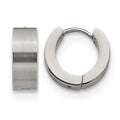 Chisel Stainless Steel Brushed and Polished 5mn Hinged Hoop Earrings, 13 x 13 mm