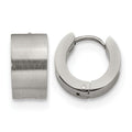 Chisel Stainless Steel Brushed and Polished 7mm Hinged Hoop Earrings, 13 x 13 mm