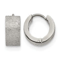 Chisel Stainless Steel Polished and Sandblasted 6mm Hinged Hoop Earrings, 13 x 13 mm