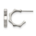 Chisel Stainless Steel Polished Studded Post Hoop Earrings, 15 x 17 mm