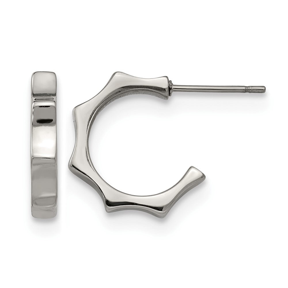 Chisel Stainless Steel Polished Studded Post Hoop Earrings, 15 x 17 mm
