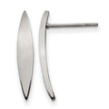 Stainless Steel Polished Post Earrings, 22.8 x 1.4 mm