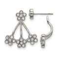 Stainless Steel Polished w/Preciosa Crystal Post w/Jacket Earrings, 19.8 x 2.5 mm