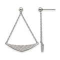 Stainless Steel Polished Post Dangle Earrings, 41.06 x 30.09 mm