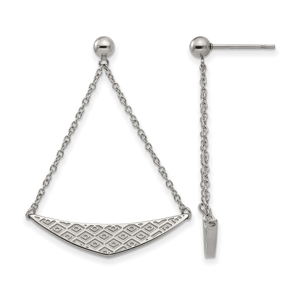 Stainless Steel Polished Post Dangle Earrings, 41.06 x 30.09 mm