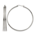 Chisel Stainless Steel Polished Wire Hoop Earrings, 55 x 53 mm