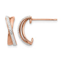 Chisel Stainless Steel Polished Rose IP-plated with Preciosa Crystal Post Earrings, 13.02 x 2.2 mm