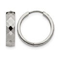 Chisel Stainless Steel Polished and Textured 6mm Hinged Hoop Earrings, 24 x 24 mm