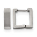 Chisel Stainless Steel Brushed Square Hoop Earrings, 11 x 12 mm
