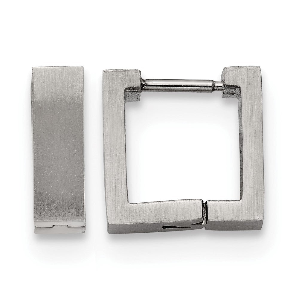 Chisel Stainless Steel Brushed Square Hoop Earrings, 11 x 12 mm