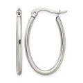 Chisel Stainless Steel Polished 18mm Diameter 2mm Oval Hoop Earrings, 26 x 18 mm