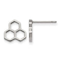 Chisel Stainless Steel Polished Honeycomb Post Earrings, 9.93 x 10.02 mm