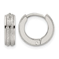 Chisel Stainless Steel Polished Laser cut 4mm Hinged Hoop Earrings, 13 x 14 mm