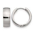Chisel Stainless Steel Polished 6mm Hinged Hoop Earrings, 19 x 20 mm