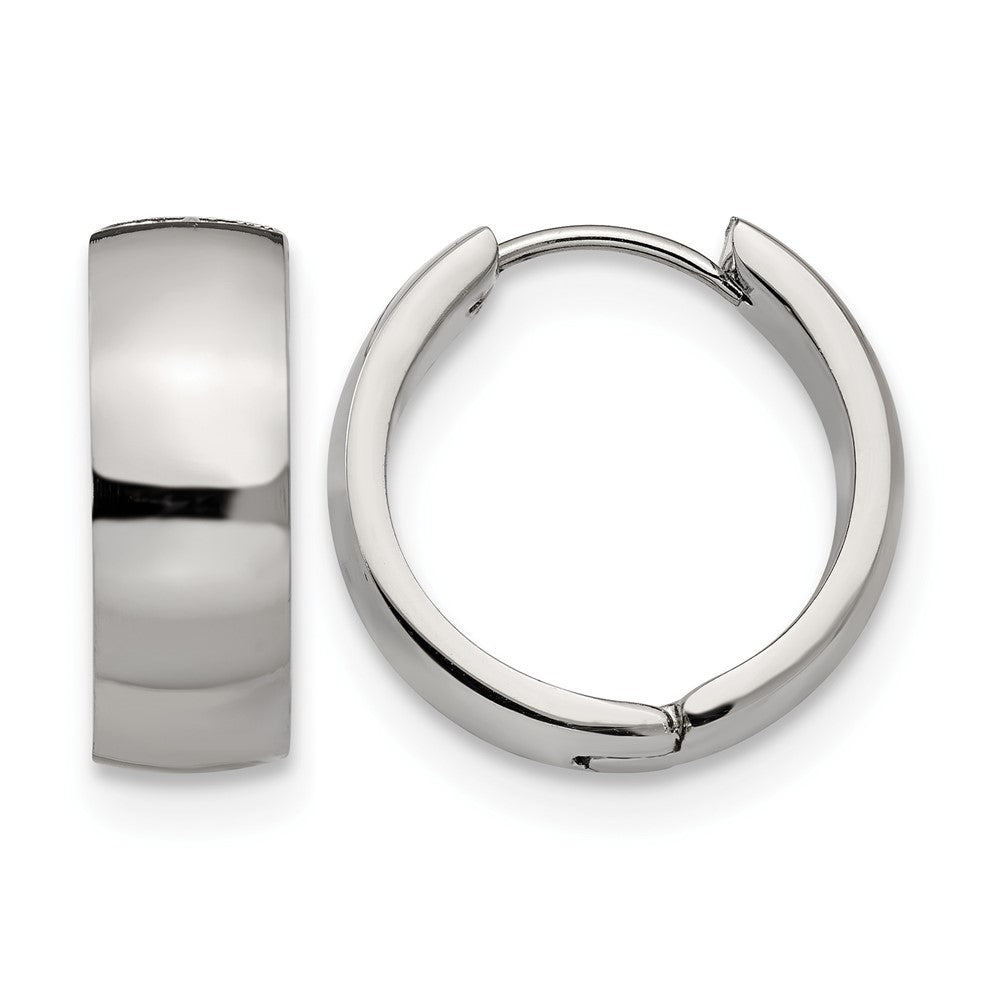 Chisel Stainless Steel Polished 6mm Hinged Hoop Earrings, 19 x 20 mm