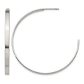 Chisel Stainless Steel Polished 44mm Diameter 3mm J Hoop Post Earrings, 42 x 44 mm