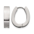 Chisel Stainless Steel Polished 4mm Hinged Hoop Earrings, 15 x 14 mm