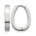 Chisel Stainless Steel Polished 4mm Hinged Hoop Earrings, 22 x 26 mm