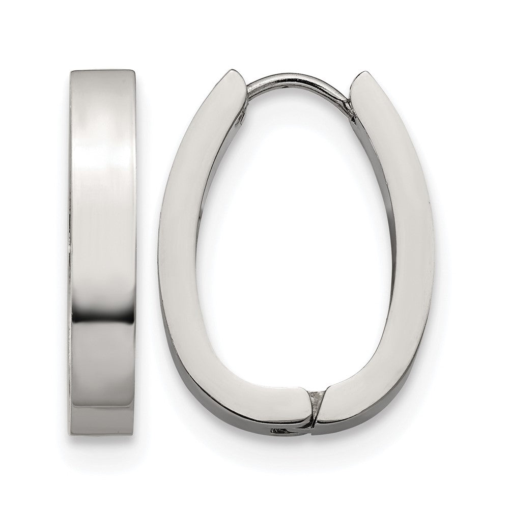 Chisel Stainless Steel Polished 4mm Hinged Hoop Earrings, 22 x 26 mm