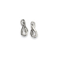 Stainless Steel CZ Earrings, 25 x 10 mm