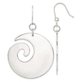 Stainless Steel Swirl Dangle Earrings, 63 x 46 mm