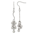 Stainless Steel Polished Beads Dangle Earrings, 64 x 11 mm