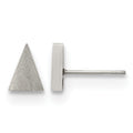 Chisel Stainless Steel Brushed Triangle Post Earrings, 6 x 8 mm