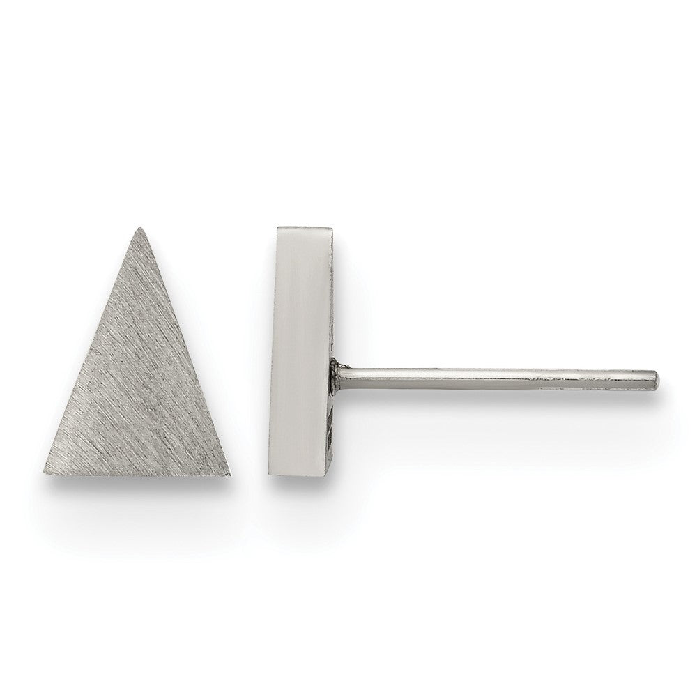 Chisel Stainless Steel Brushed Triangle Post Earrings, 6 x 8 mm