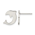 Chisel stainless Steel Polished Dolphin Post Earrings, 9 x 8 mm