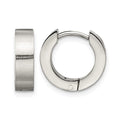 Chisel Stainless Steel Brushed and Polished Round 4mm Hinged Hoop Earrings, 10 x 4 mm