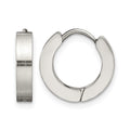 Chisel Stainless Steel Brushed and Polished 3mm Hinged Hoop Earrings, 9 x 3 mm
