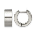 Chisel Stainless Steel Brushed Round 5mm Hinged Hoop Earrings, 11 x 15 mm