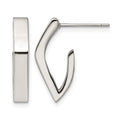 Chisel Stainless Steel Polished J Post Earrings, 16 mm