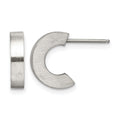 Chisel Stainless Steel Brushed J Hoop Post Earrings, 10 mm