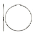 Chisel Stainless Steel Polished 60mm Diameter 2mm Hoop Earrings, 60 x 60 mm