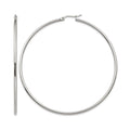 Chisel Stainless Steel Polished 70mm Diameter 2mm Hoop Earrings, 70 x 70 mm