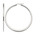 Chisel Stainless Steel Polished 50mm Diameter Hoop Earrings, 50 x 50 mm